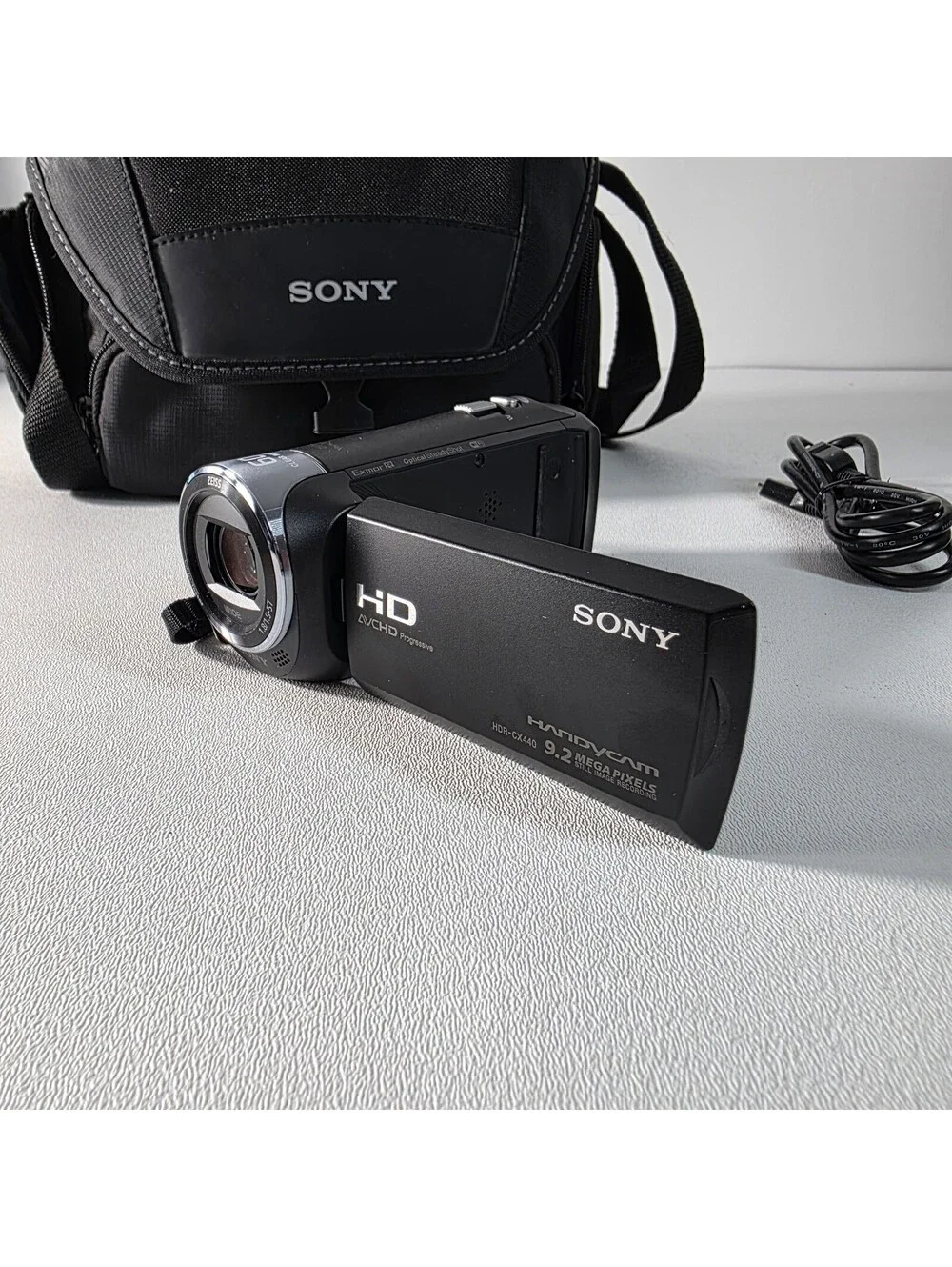 Sony Handycam HDR-CX440 9.2MP Camcorder Video Camera Black w/60x Zoom Bundle